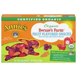 Annie's Organic Bernie's Farm Fruit Snacks, Gluten Free, 5 Pouches