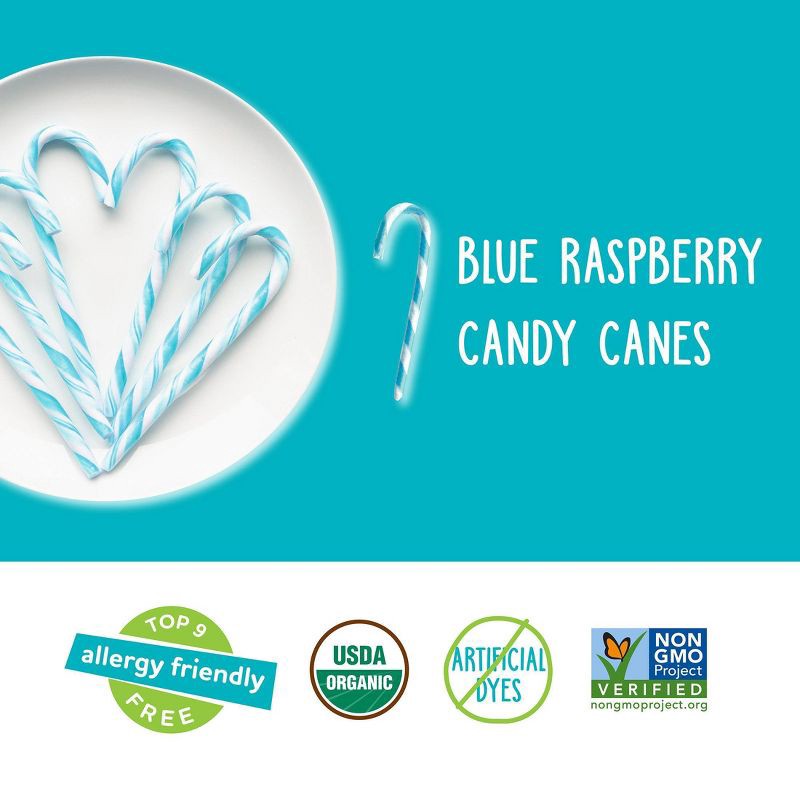 slide 4 of 7, YumEarth Christmas Blue Raspberry Organic Candy Canes - 4.94oz/10ct, 4.94 oz, 10 ct