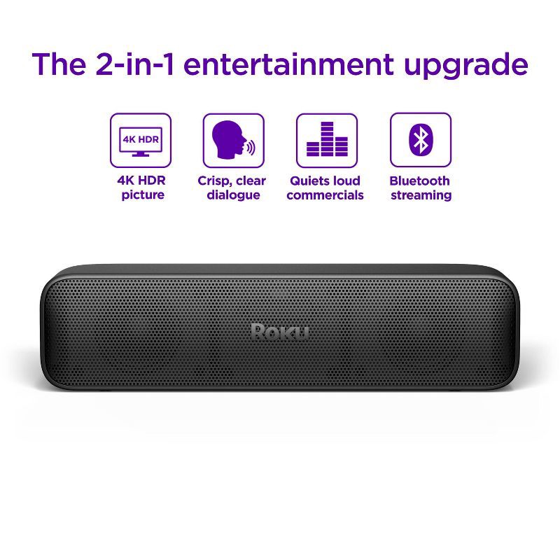 slide 3 of 11, Roku Streambar SE 2-in-1 TV Soundbar with Built-in Streaming, Premium Speakers, & Enhanced Speech Clarity: 4K Resolution, Wi-Fi 5, Voice Assistant, 1 ct