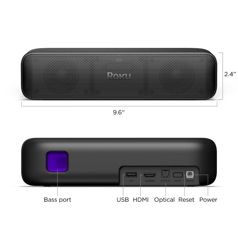 slide 10 of 11, Roku Streambar SE 2-in-1 TV Soundbar with Built-in Streaming, Premium Speakers, & Enhanced Speech Clarity: 4K Resolution, Wi-Fi 5, Voice Assistant, 1 ct