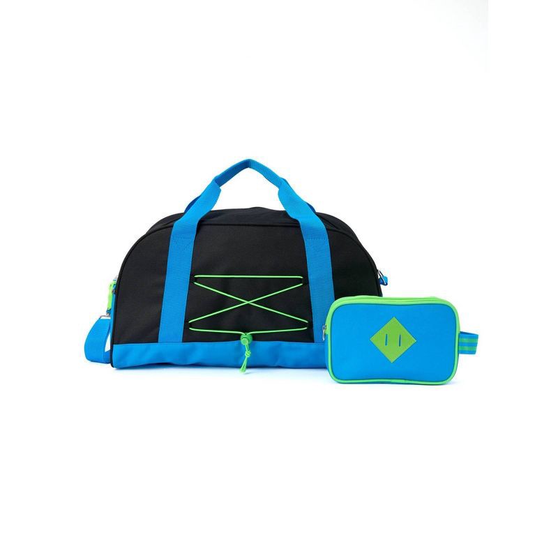 slide 1 of 4, Distributed by Vendor Kids' Elevated Overnighter Weekender Bag - Black/Blue, 1 ct