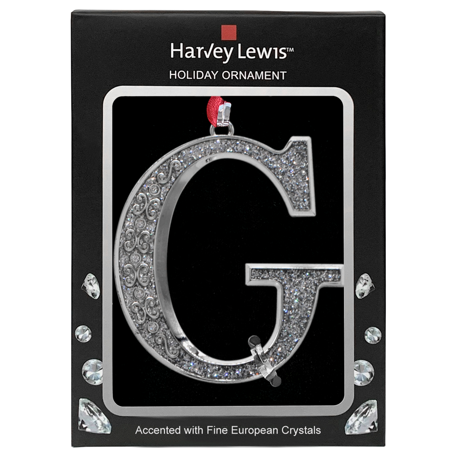 slide 2 of 3, ORNAMENT MONOGRAM G 3in H 2 AST, 3 in