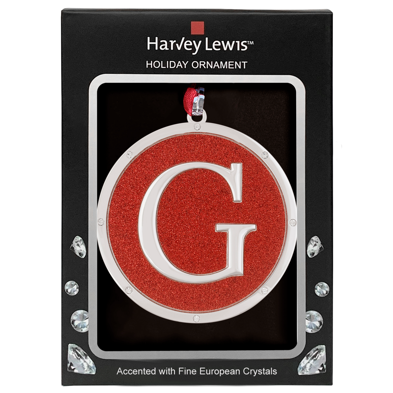 slide 3 of 3, ORNAMENT MONOGRAM G 3in H 2 AST, 3 in