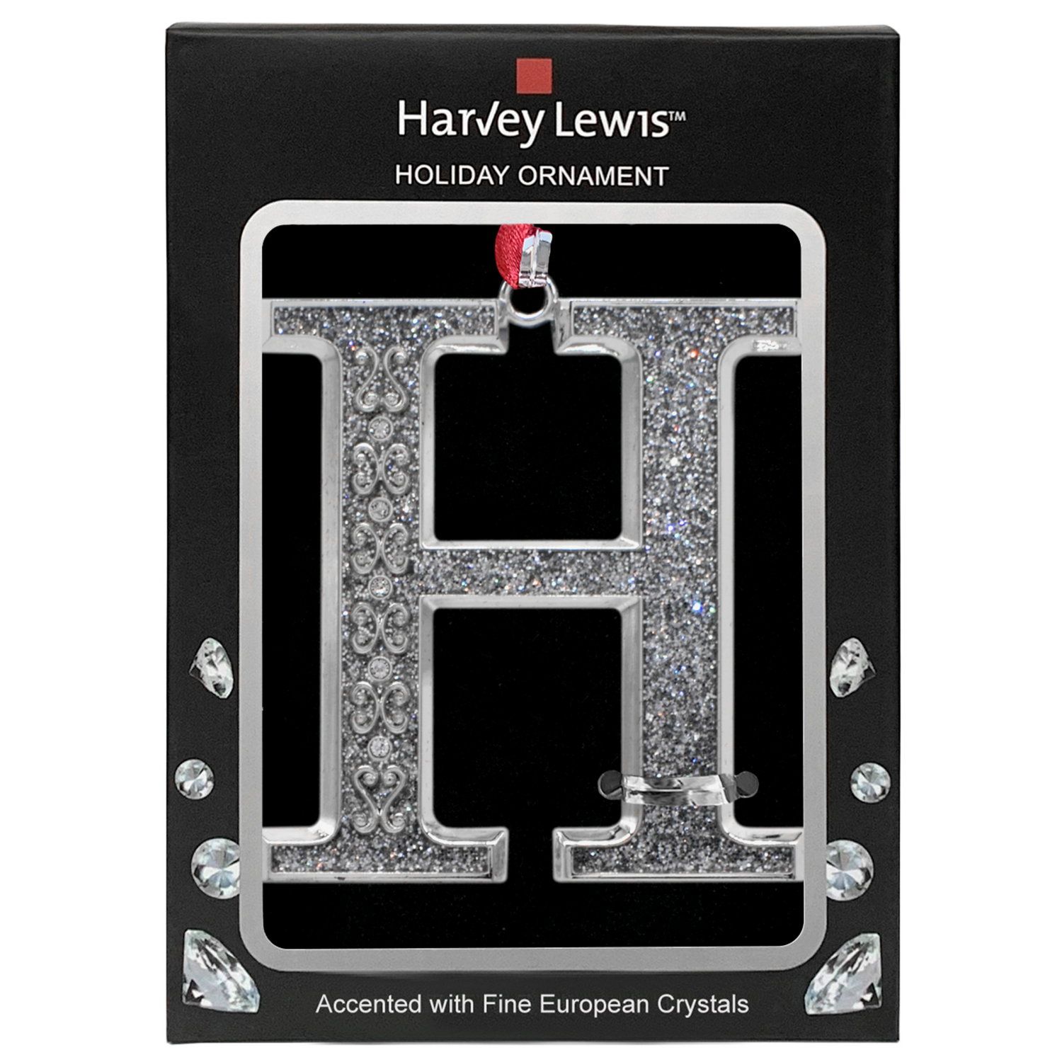 slide 2 of 3, ORNAMENT MONOGRAM H 3inH 2 AST, 3 in