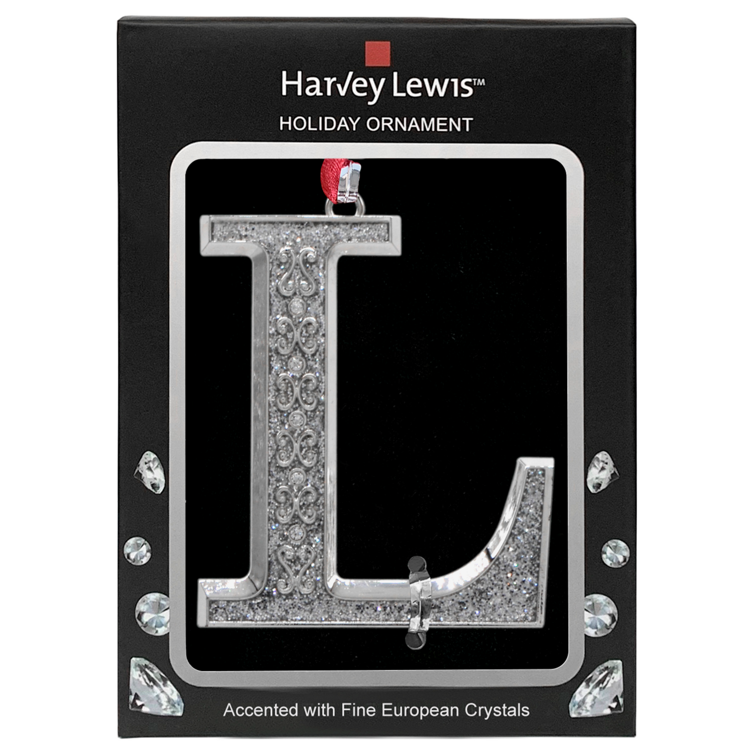 slide 2 of 3, ORNAMENT MONOGRAM L 3inH 2 AST, 3 in