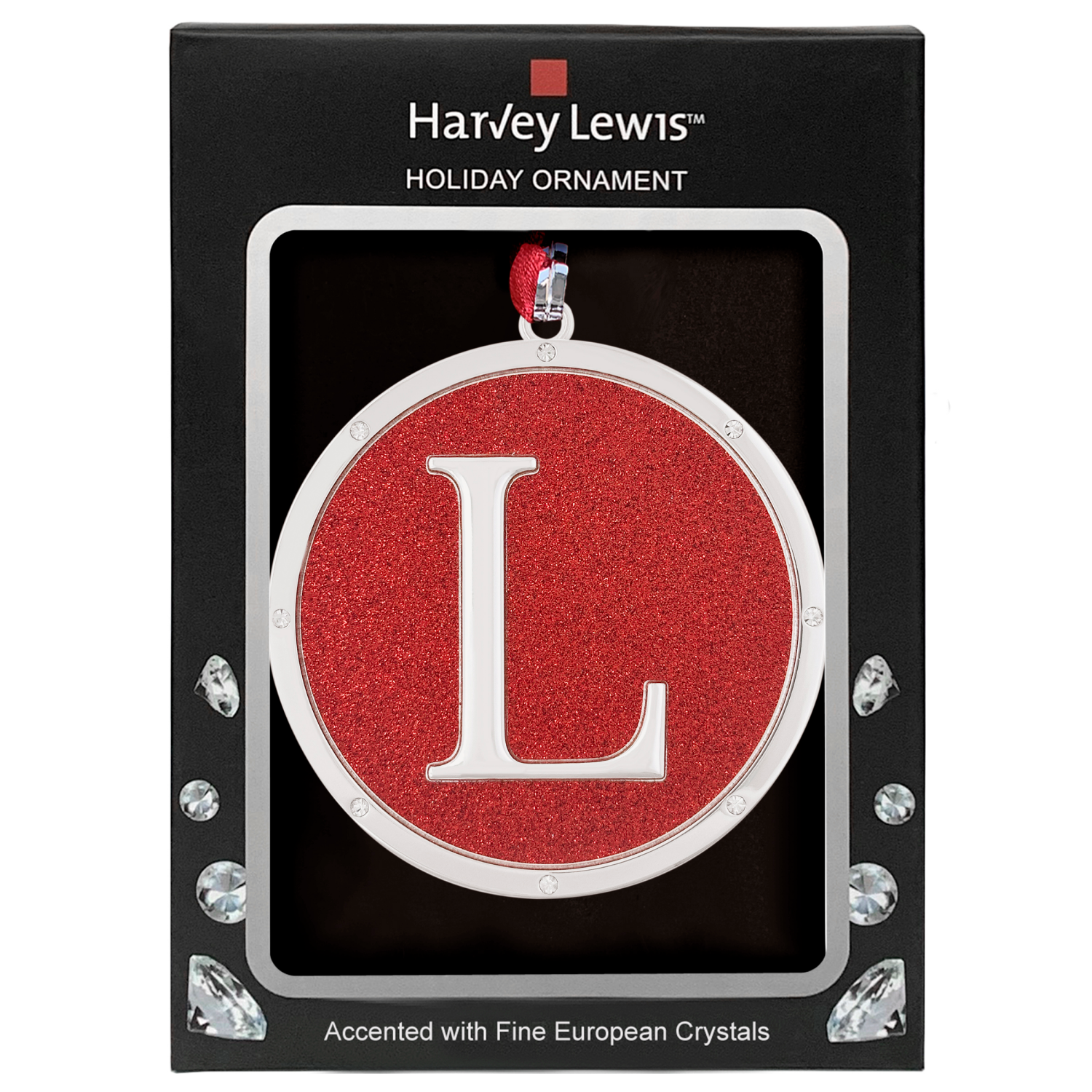 slide 3 of 3, ORNAMENT MONOGRAM L 3inH 2 AST, 3 in