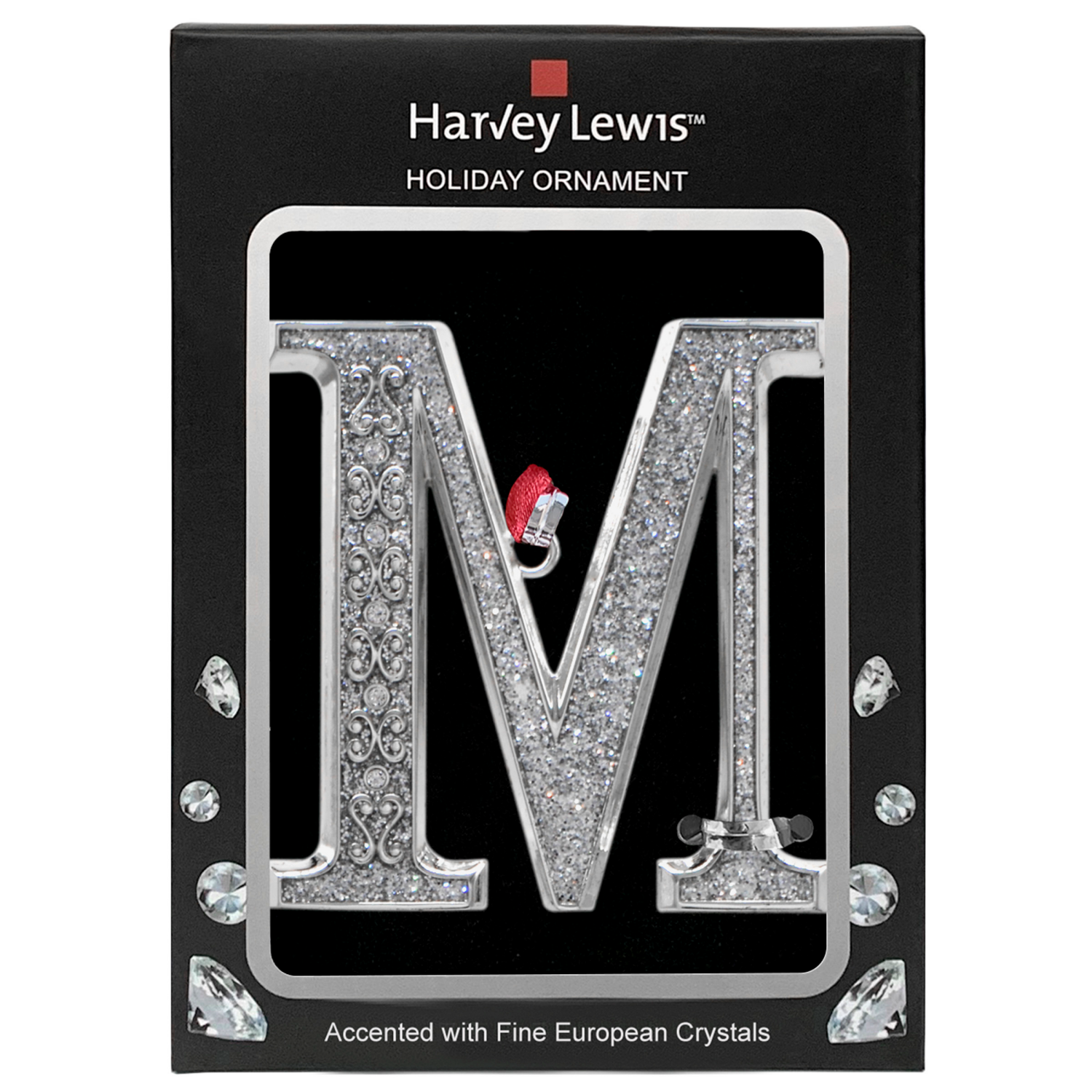 slide 2 of 3, ORNAMENT MONOGRAM M 3inH 2 AST, 3 in