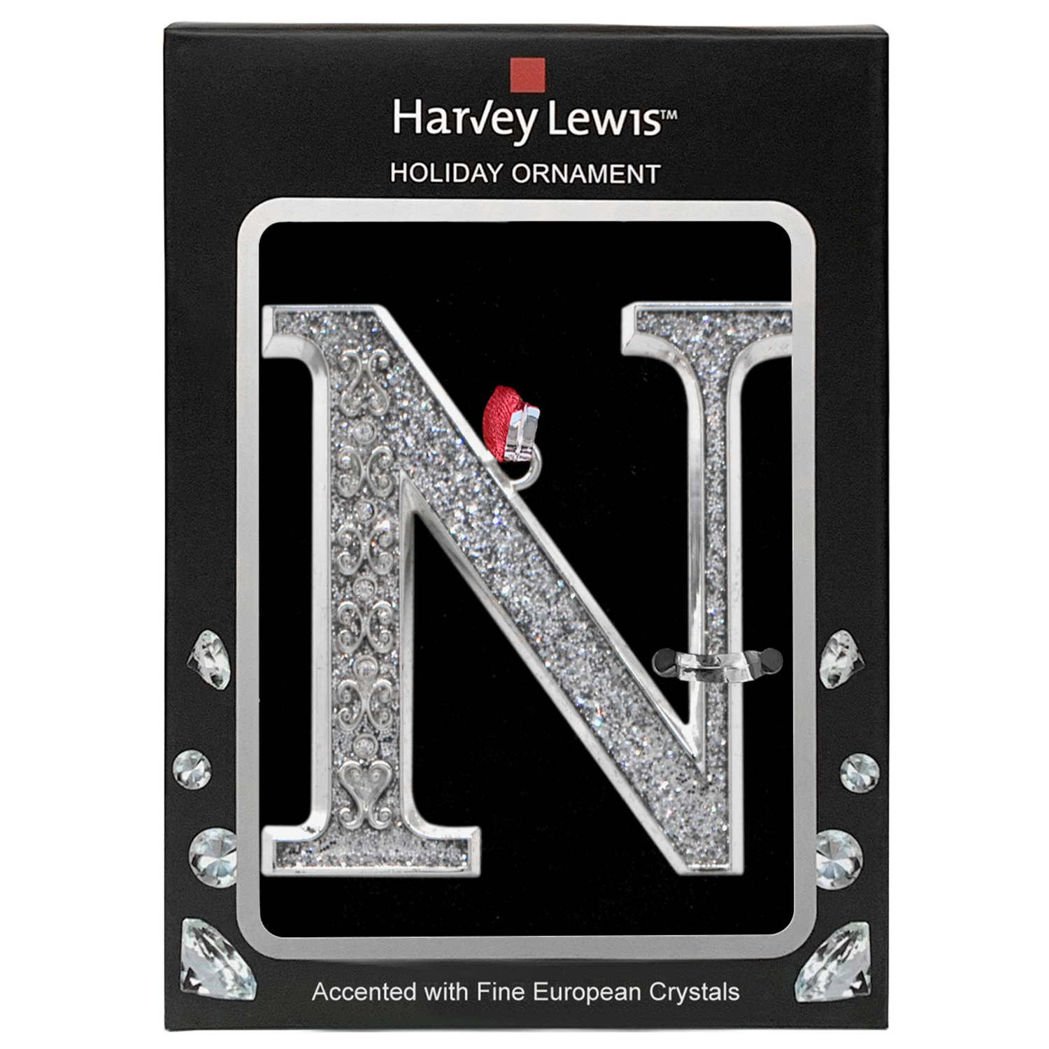 slide 2 of 3, ORNAMENT MONOGRAM N 3inH 2 AST, 3 in