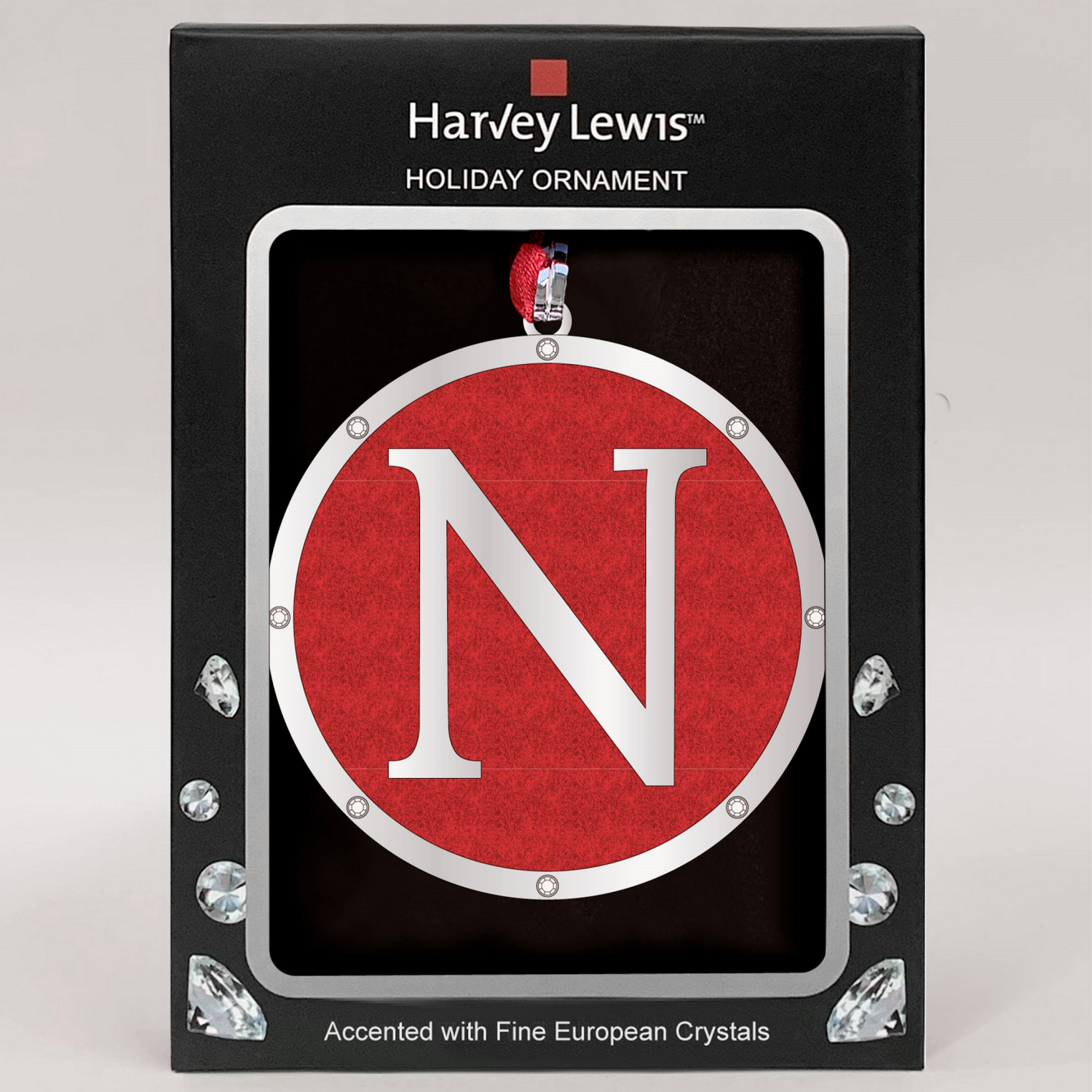 slide 1 of 3, ORNAMENT MONOGRAM N 3inH 2 AST, 3 in