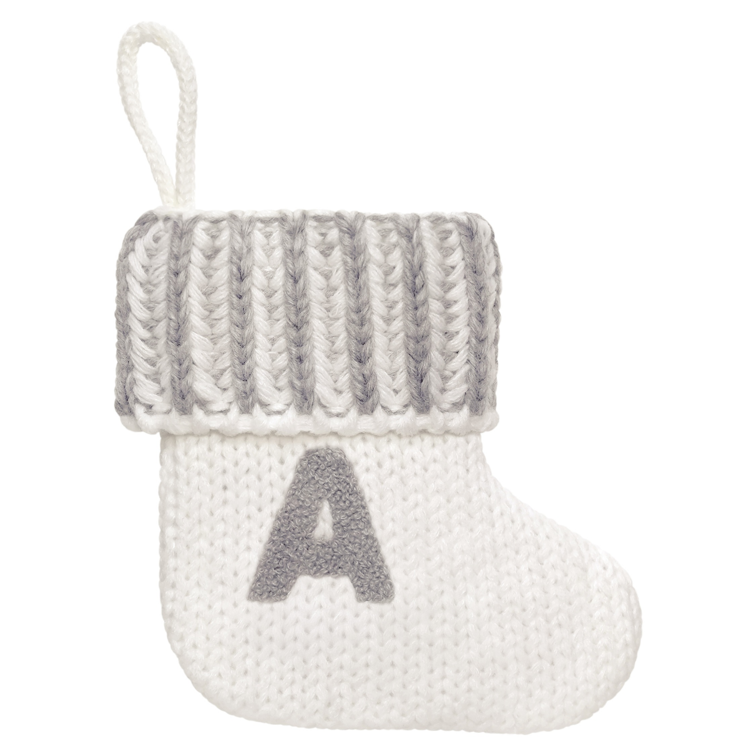 slide 6 of 8, Stocking Knitted With Mono Emb 8In, 8 in