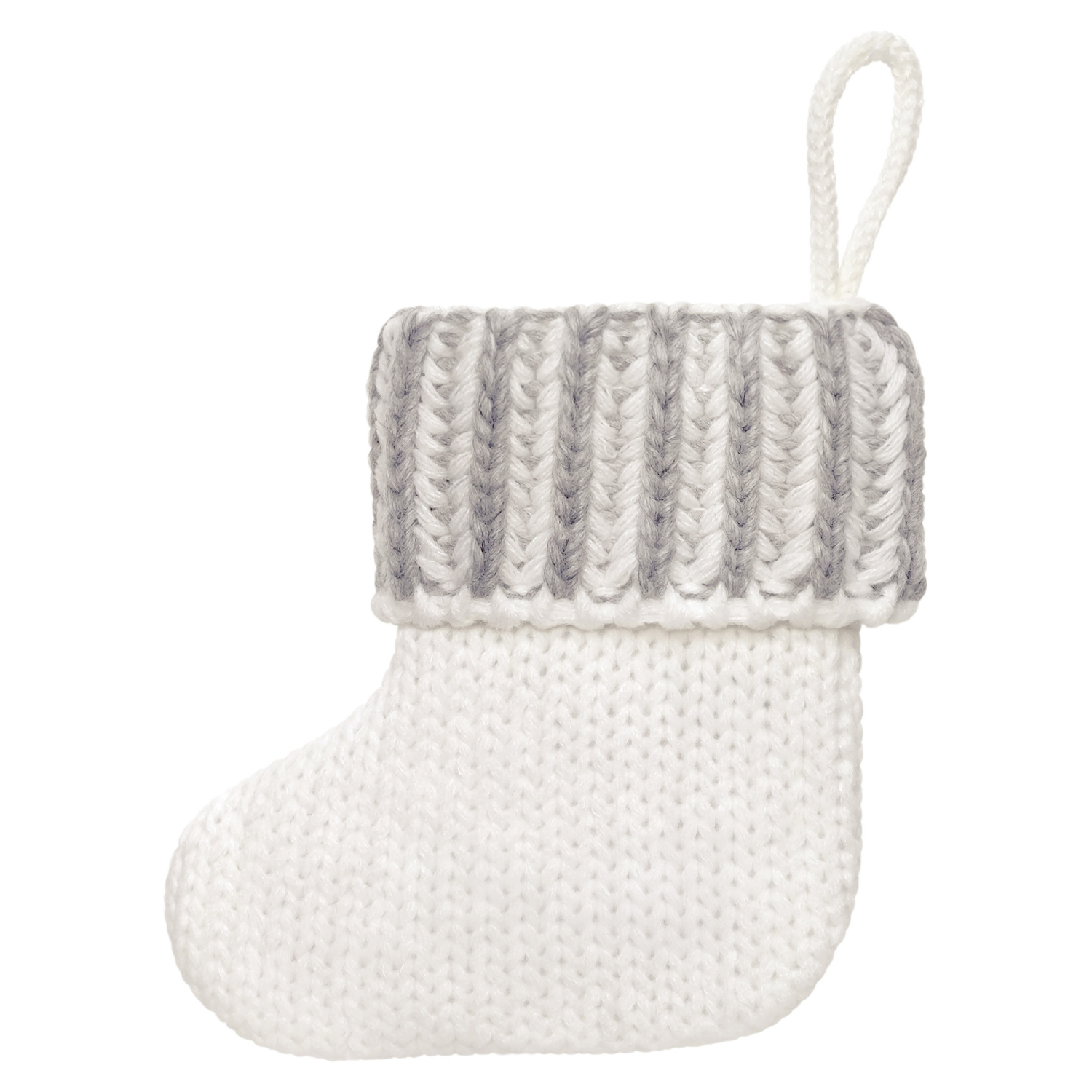 slide 7 of 8, Stocking Knitted With Mono Emb 8In, 8 in