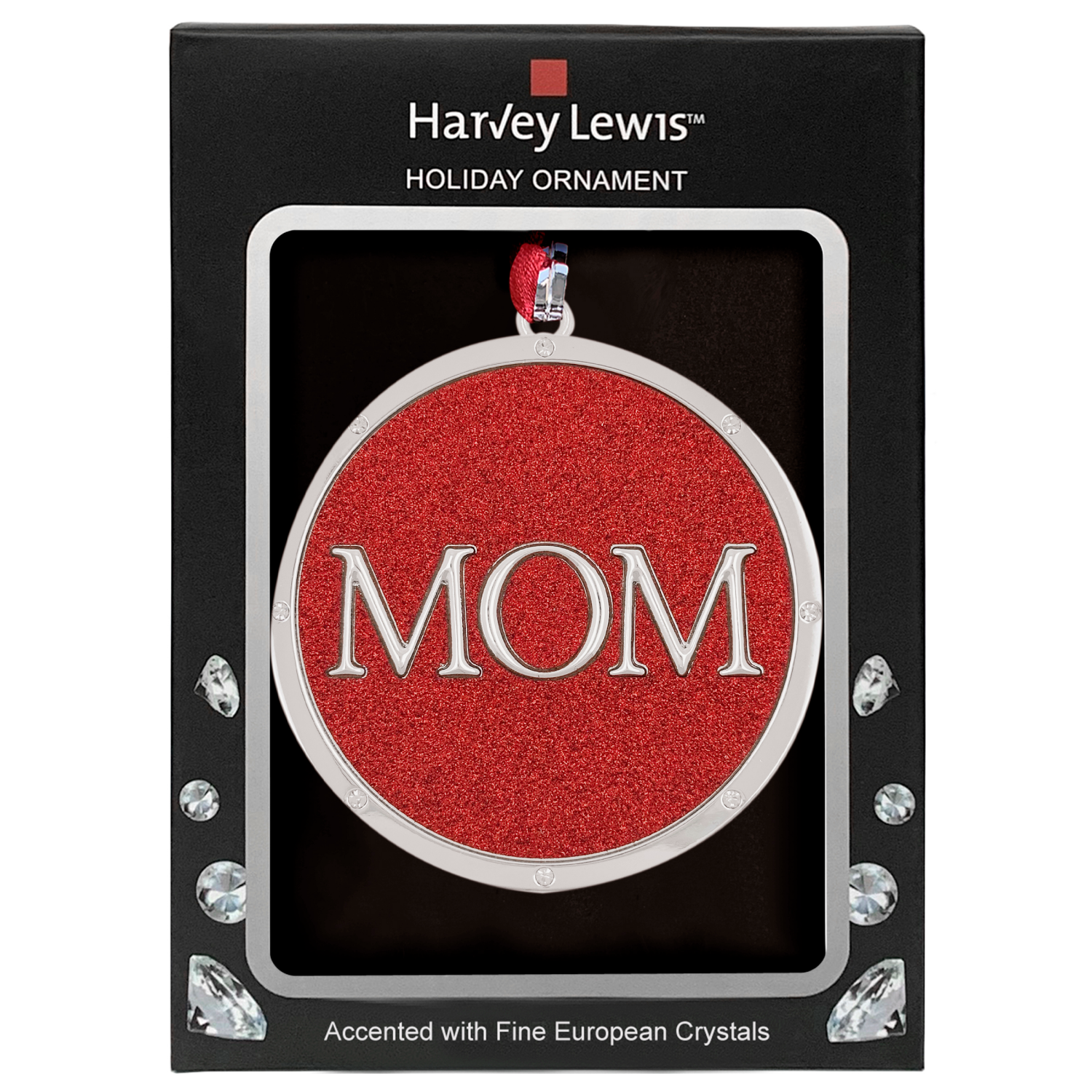 slide 3 of 3, Ornament Monogram Mom 3In 2 Ast, 3 in