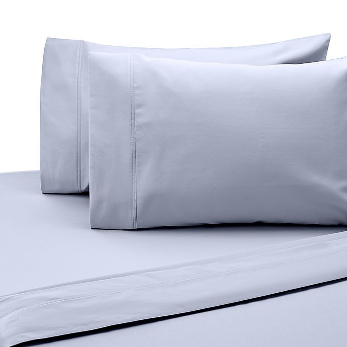 slide 1 of 1, SALT 300-Thread-Count Cotton Sateen Standard Pillowcases - Light Blue, 2 ct