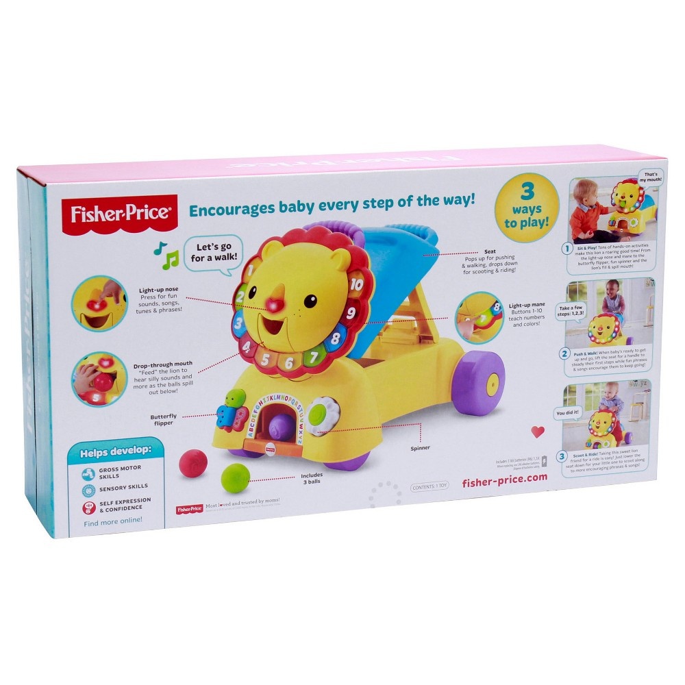 slide 4 of 12, Fisher-Price 3-in-1 Sit, Stride & Ride Lion, 1 ct