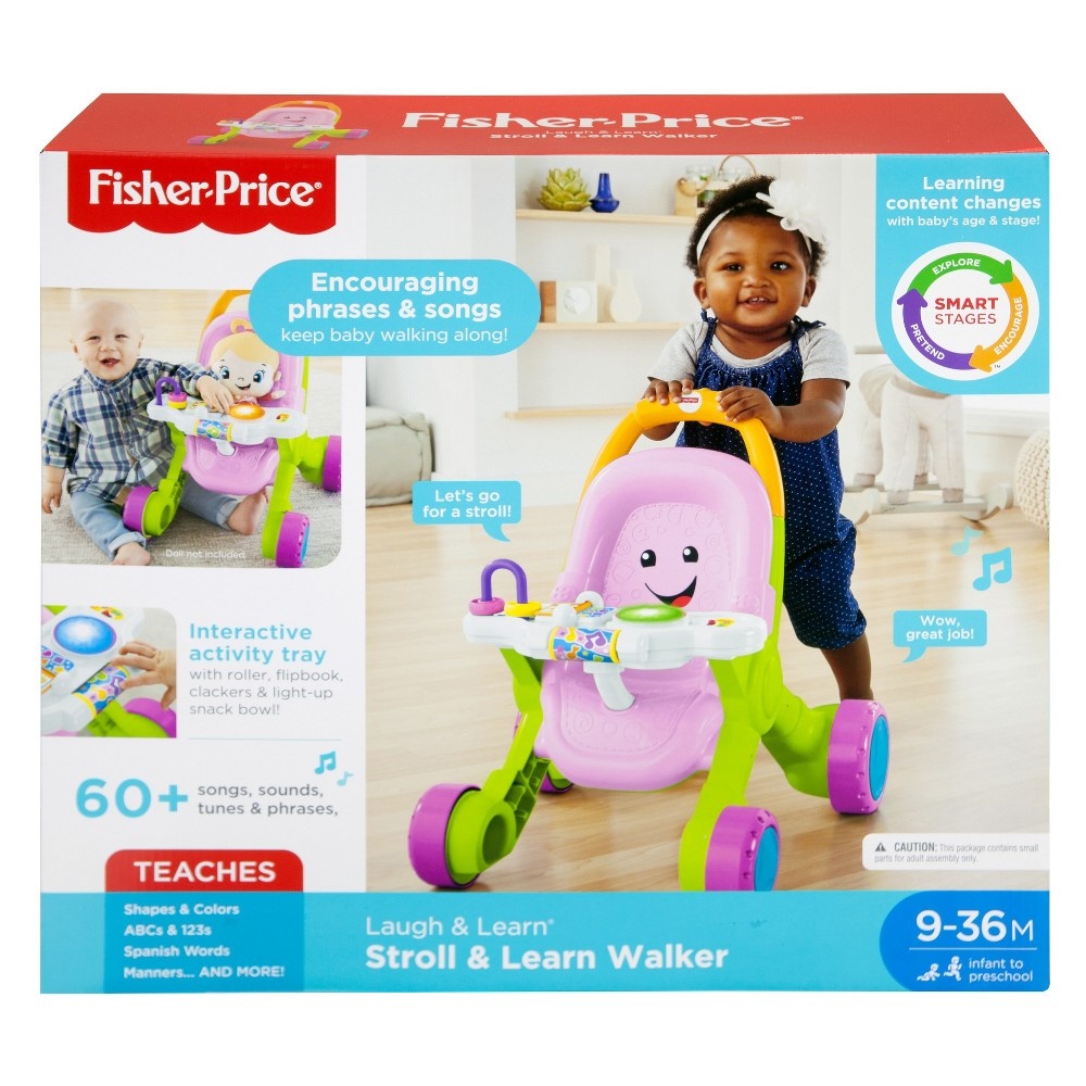 slide 3 of 10, Fisher-Price Stroll & Learn Walker - Pink, 1 ct