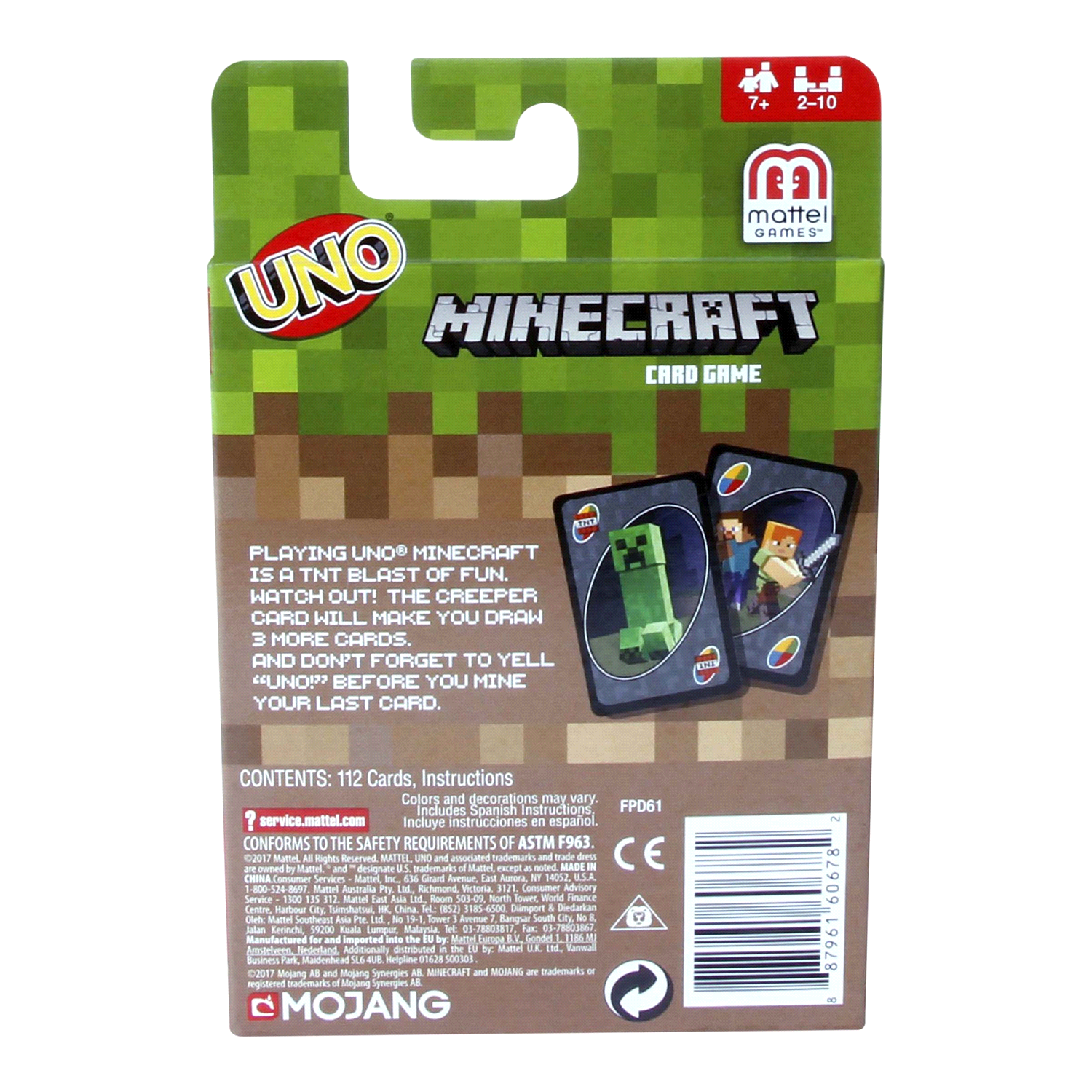 slide 2 of 2, Mattel Minecraft UNO Card Game 1 ea, 1 ct