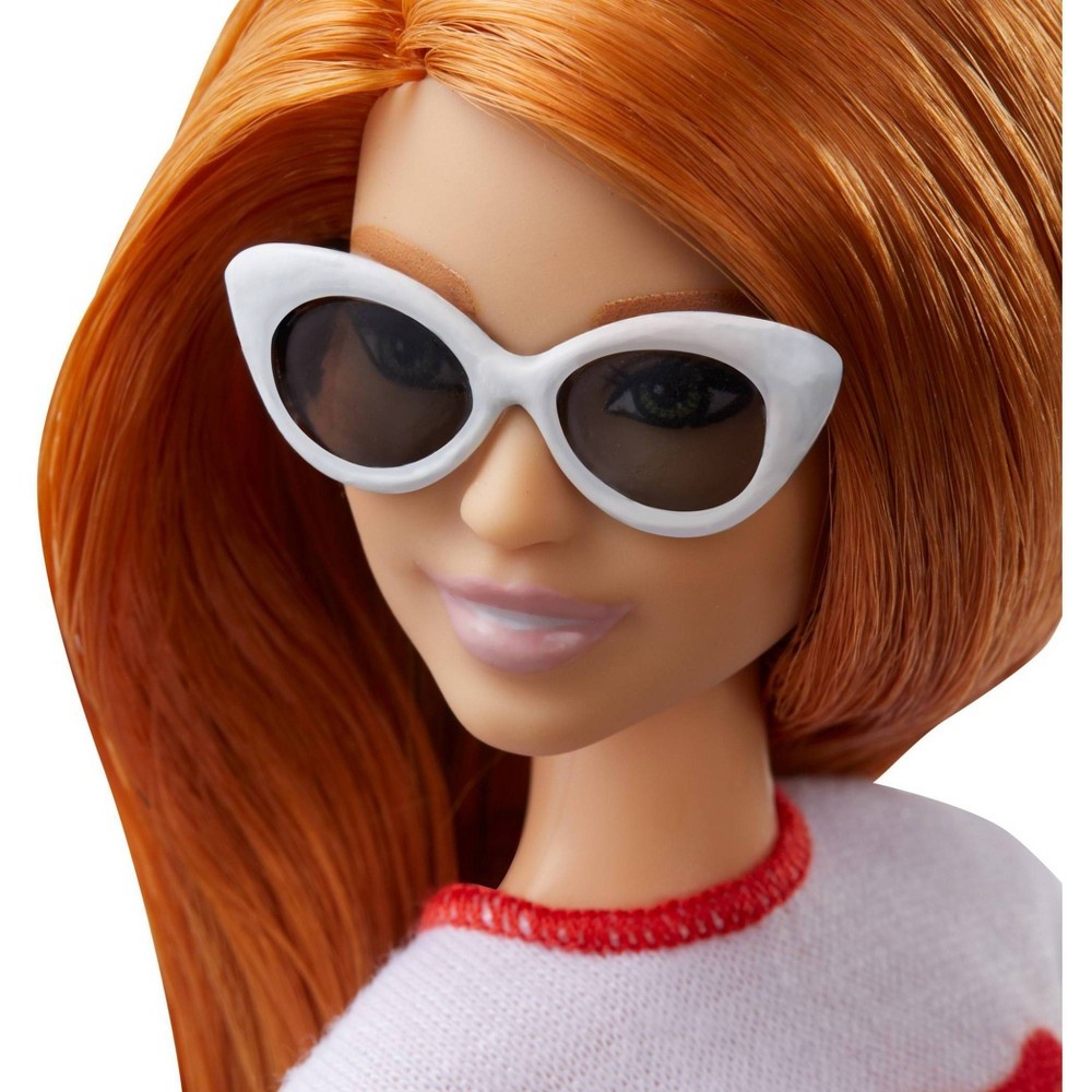 slide 4 of 9, Barbie Fashionistas Doll #122 Red Hair with Rainbow Tee, 1 ct