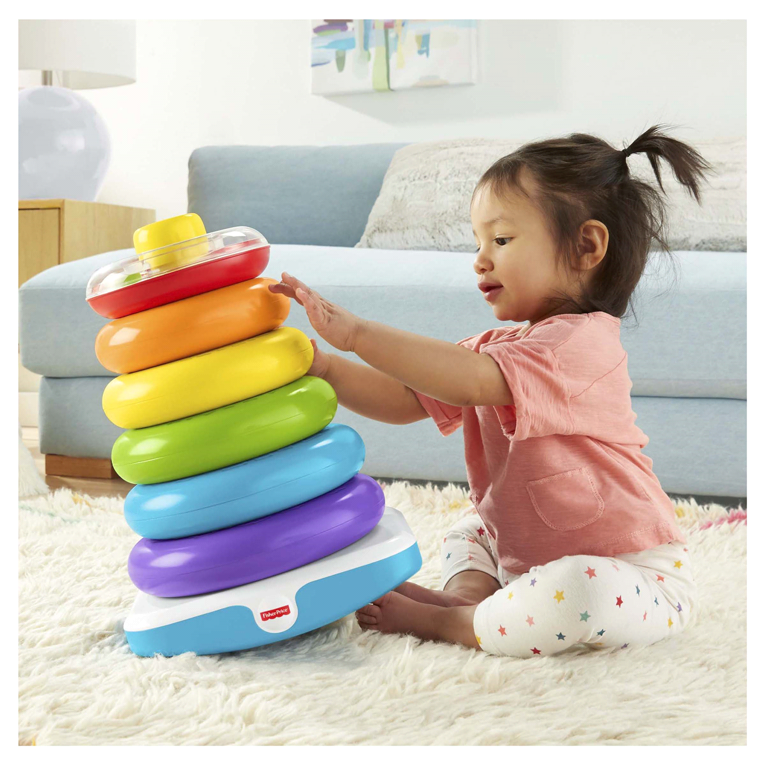slide 3 of 4, Fisher-Price Giant Rock-A-Stack, 7 ct