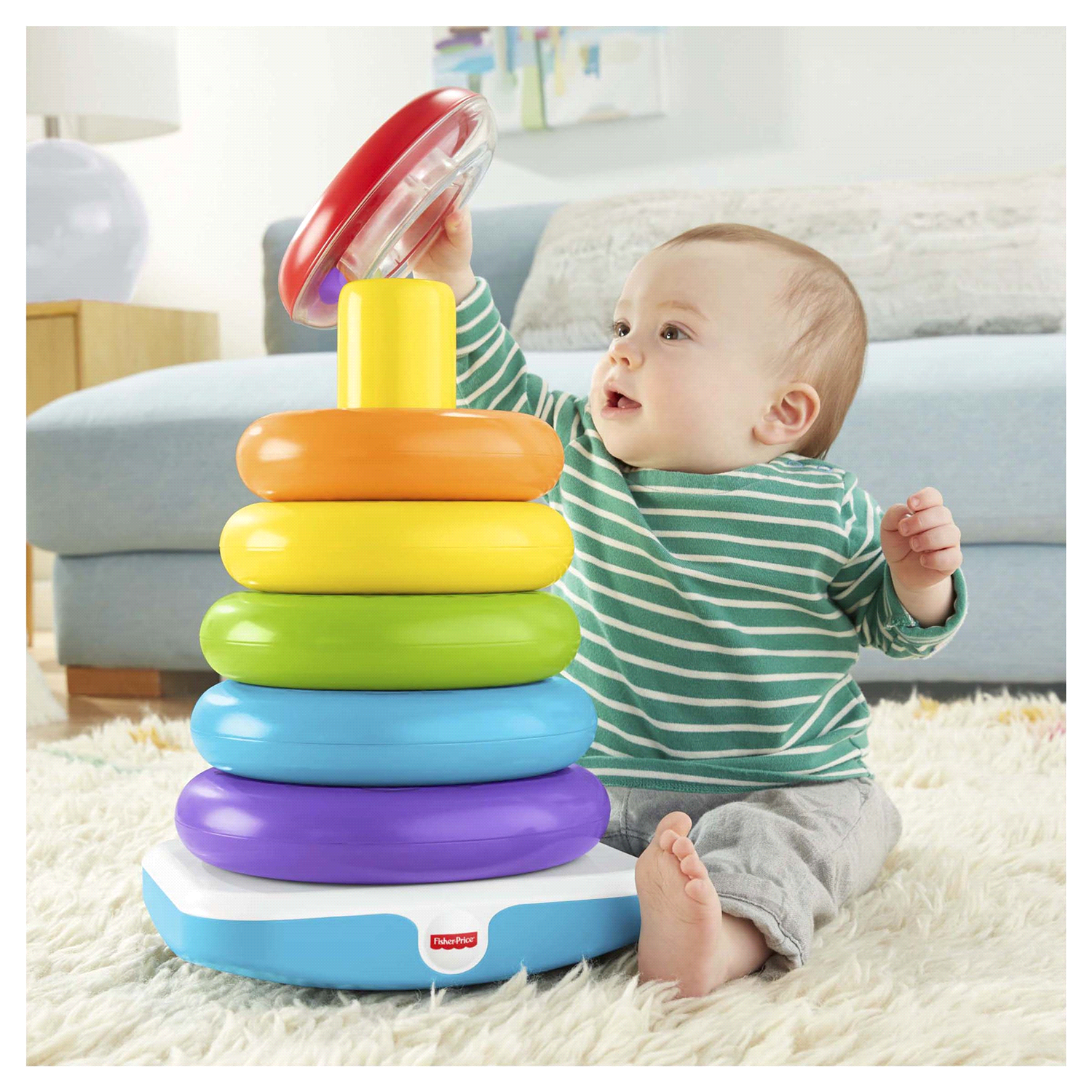 slide 4 of 4, Fisher-Price Giant Rock-A-Stack, 7 ct