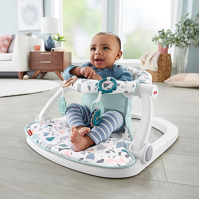 slide 2 of 6, Fisher-Price Sit-Me-Up Floor Seat - Grey/White, 1 ct
