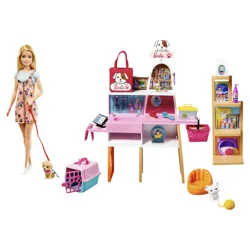 Barbie 3+ Doll, Pets and Playset 1 ea