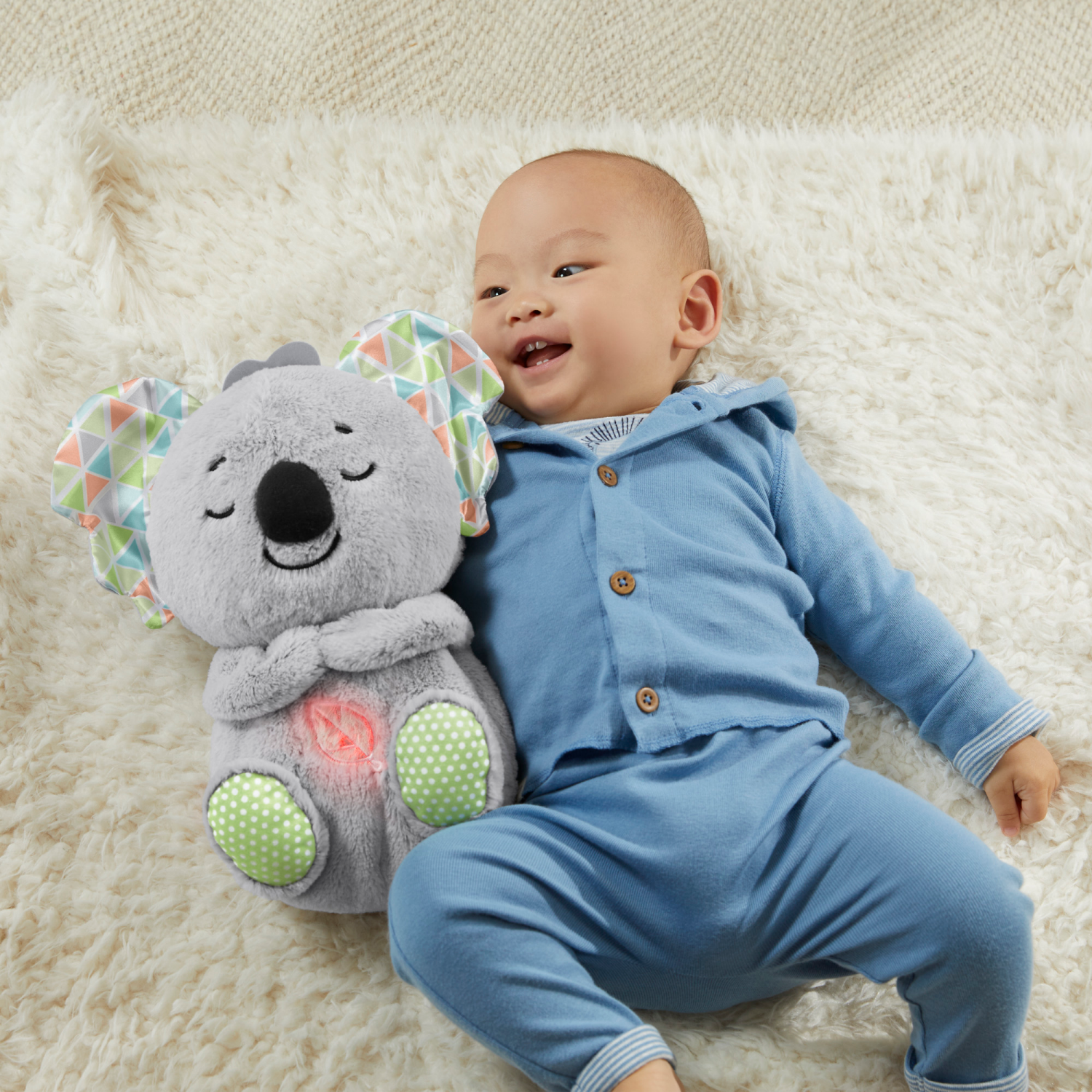 slide 4 of 4, Fisher-Price Soothe 'N Snuggle Koala, Musical Plush Baby Toy With Realistic Breathing Motion, 1 ct
