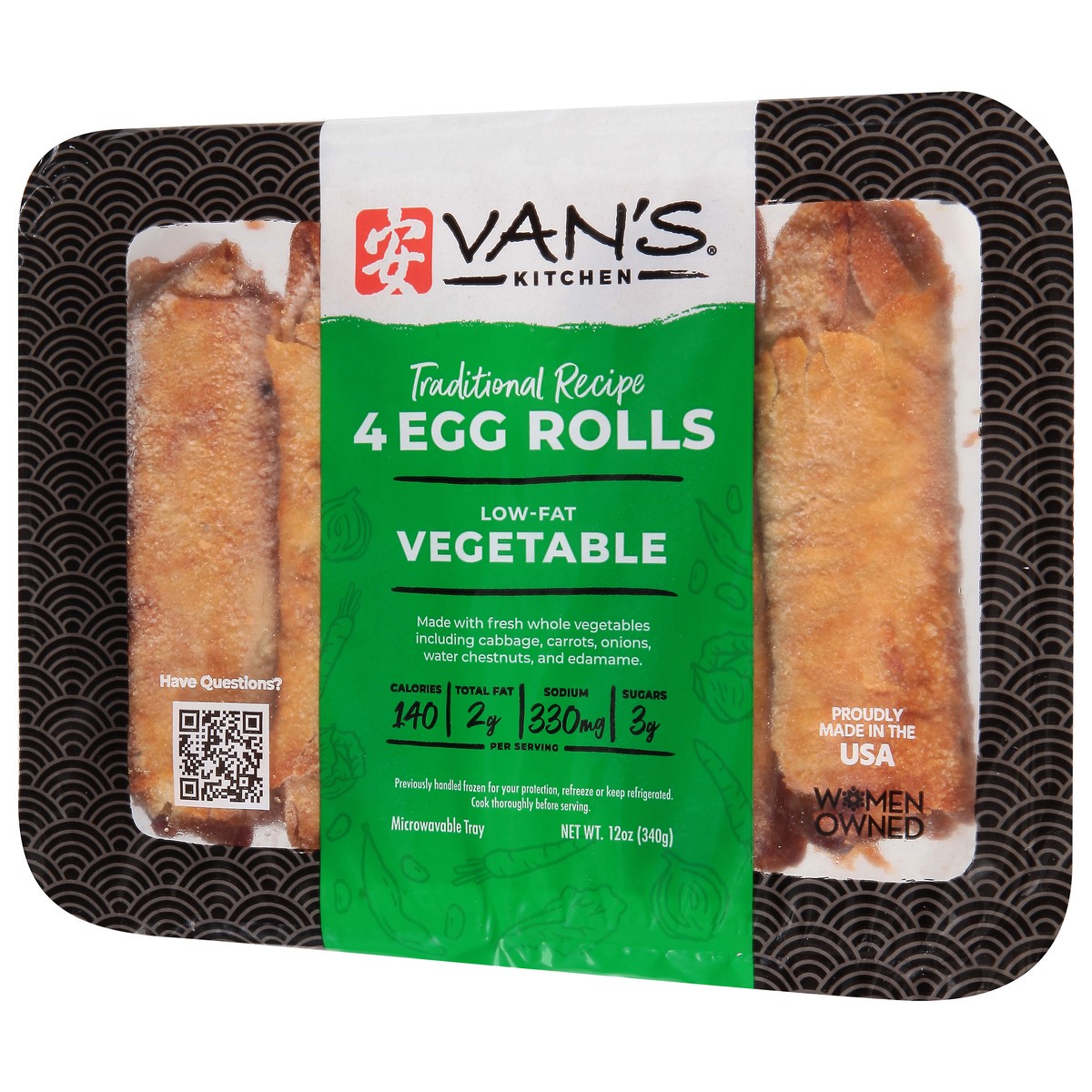 slide 3 of 9, Van's Vans Vegetable Egg Rolls 4Ct, 13.75 oz