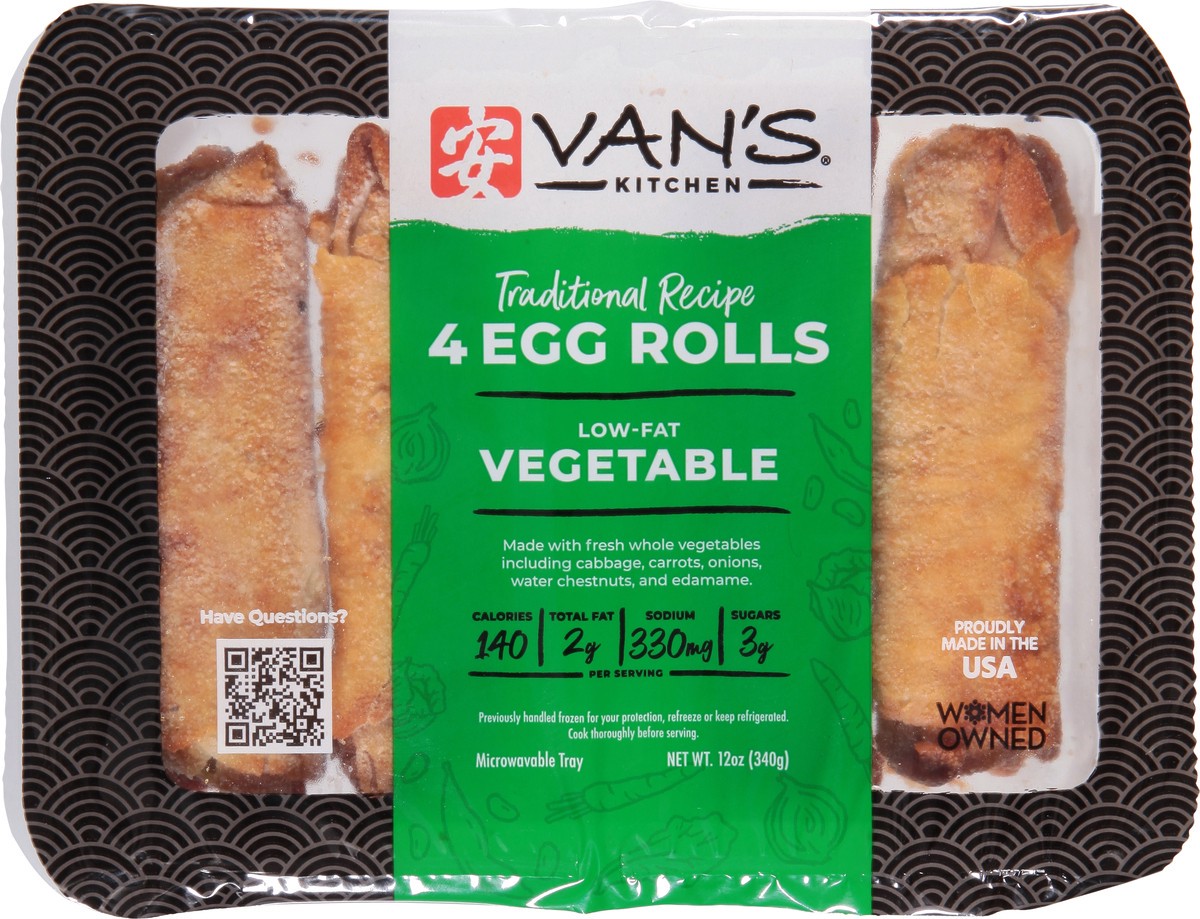slide 6 of 9, Van's Vans Vegetable Egg Rolls 4Ct, 13.75 oz