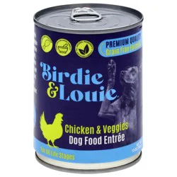 Birdie & Louie For All Life Stages Chicken Veggies Dog Food Entree 13 oz