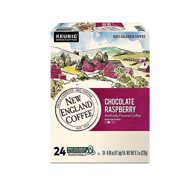 slide 2 of 8, New England Coffee Chocolate Raspberry Keurig K-Cup Pods, 24 ct