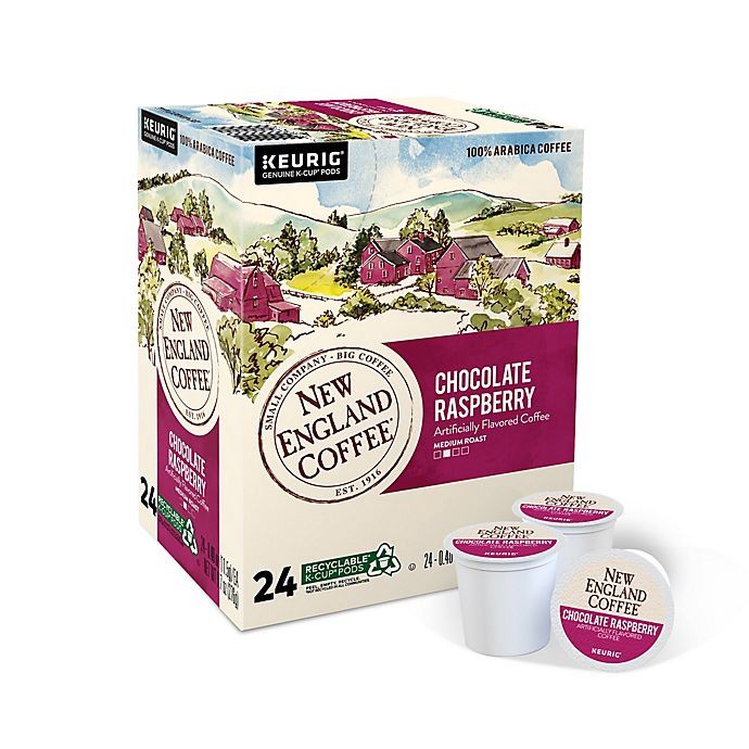 slide 1 of 8, New England Coffee Chocolate Raspberry Keurig K-Cup Pods, 24 ct