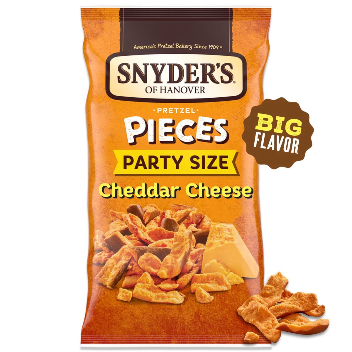 slide 1 of 1, Snyder's of Hanover Pieces Cheddar Cheese Pretzel Party Size 18 oz, 18 oz