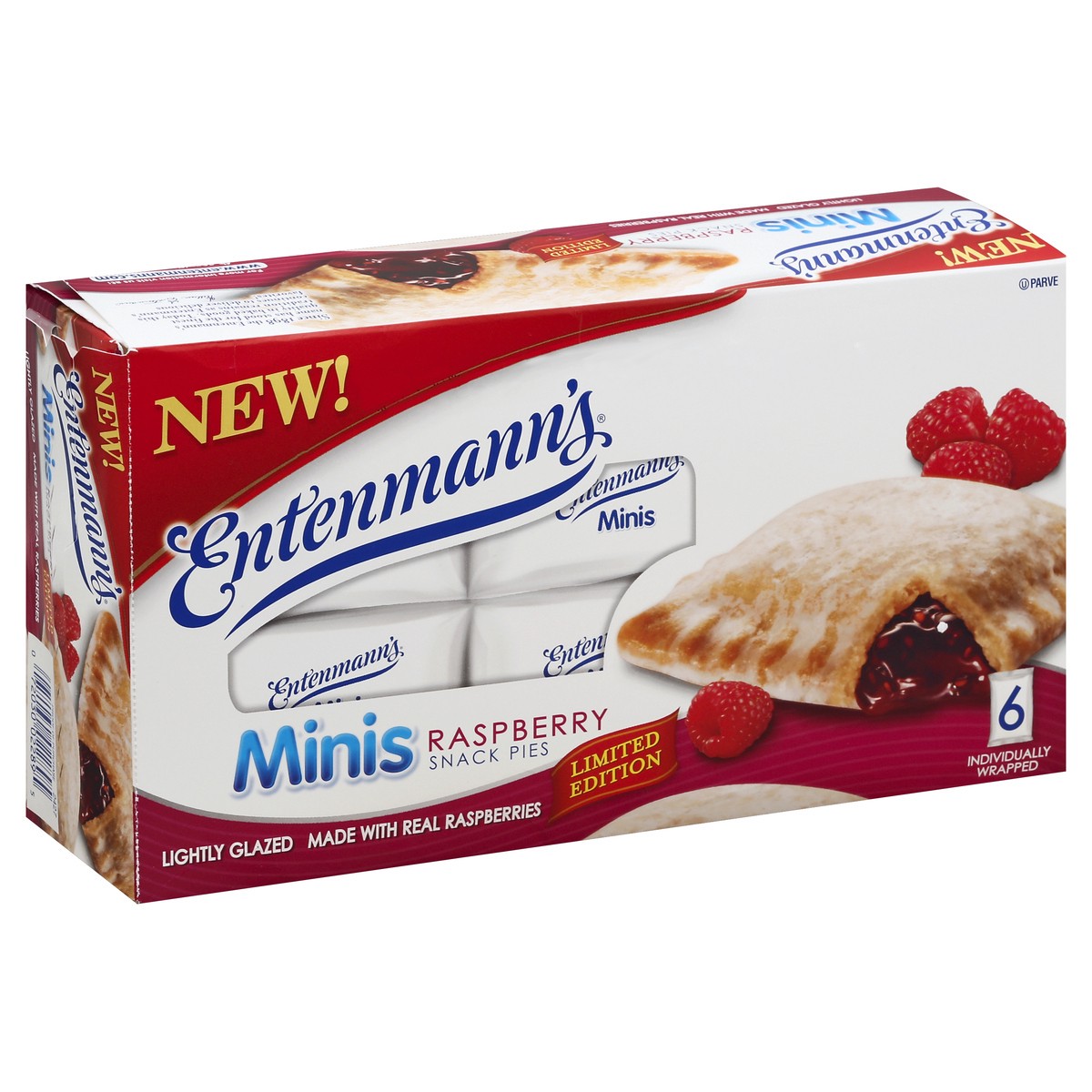 slide 3 of 5, Entenmann's Limited Edition Minis Raspberry Snack Pies, 6 count, 12 oz, 6 ct