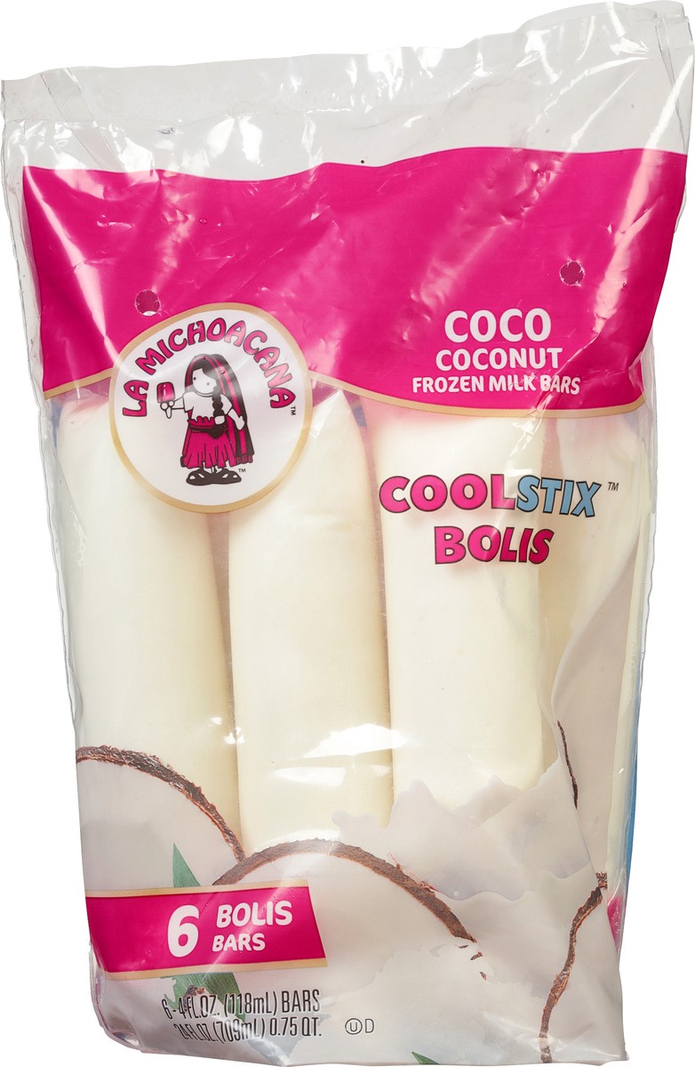 slide 6 of 9, La Michoacana Coconut Ice Cream Pops, 6 ct