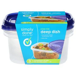 Simply Done Snap And Store Deep Dish Containers & Lids, Seasonal Design