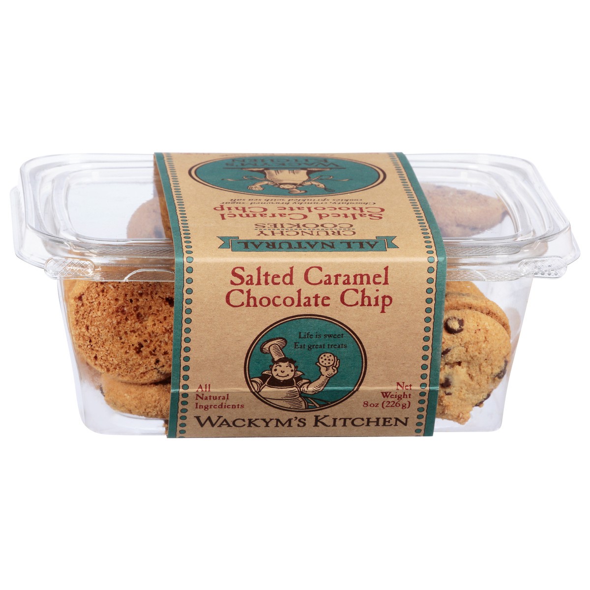 slide 1 of 1, Wackym's Kitchen Crunchy Salted Caramel Chocolate Chip Cookies 8 oz, 8 oz