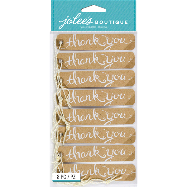 slide 1 of 1, Sticko Stickers Kraft Thank you Tags, 8 ct