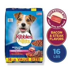 Kibbles 'n Bits Kibbles ‘n Bits Mini Bits Small Breed Savory Bacon & Steak Flavor Dry Dog Food, 16 lb. Bag