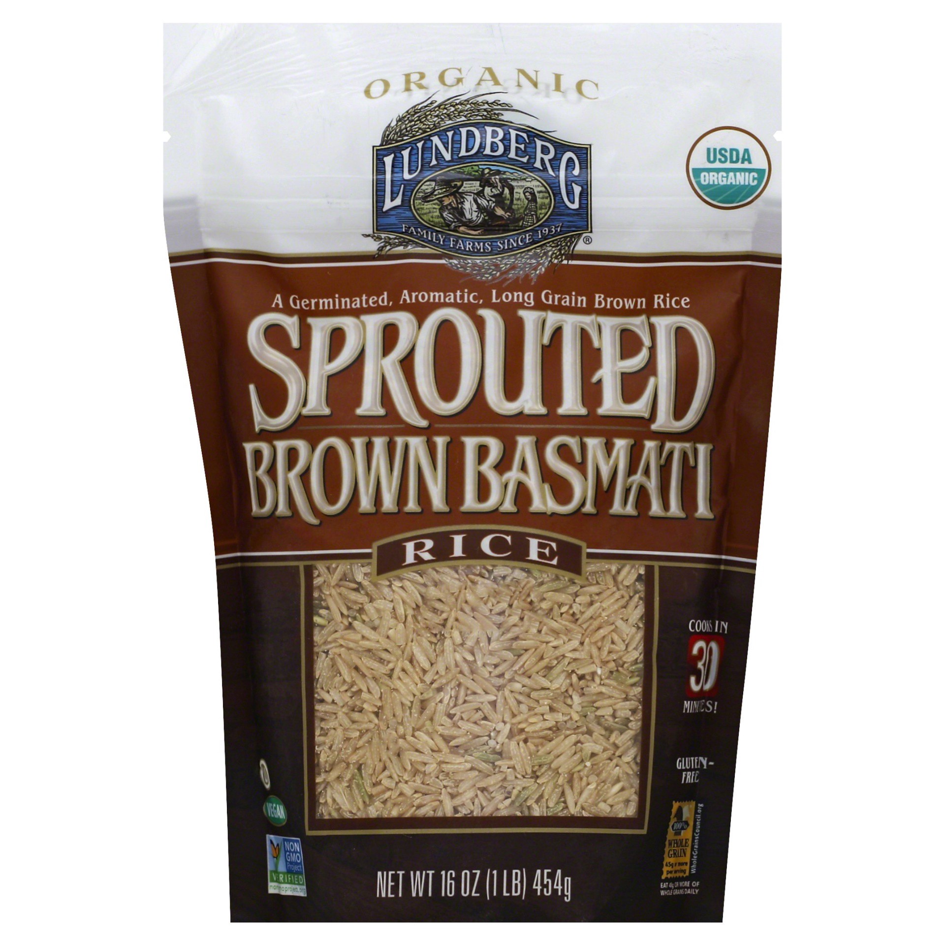 slide 1 of 6, Lundberg Family Farms Sprouted Brown Basmati Organic Gourmet Rice 16 oz, 16 oz