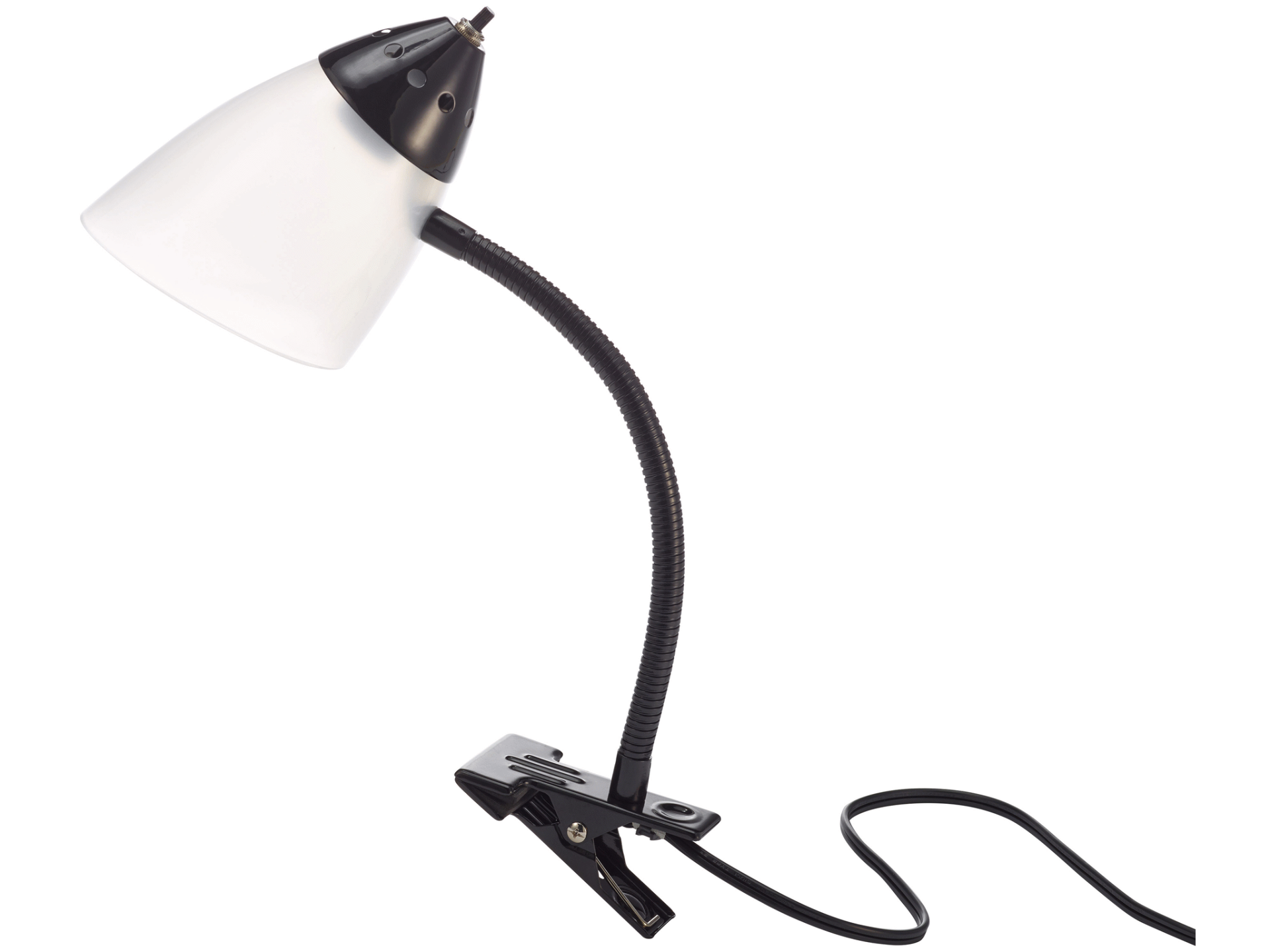 slide 1 of 1, Home Task Clip Lamp with Plastic Shade Black, 1 ct