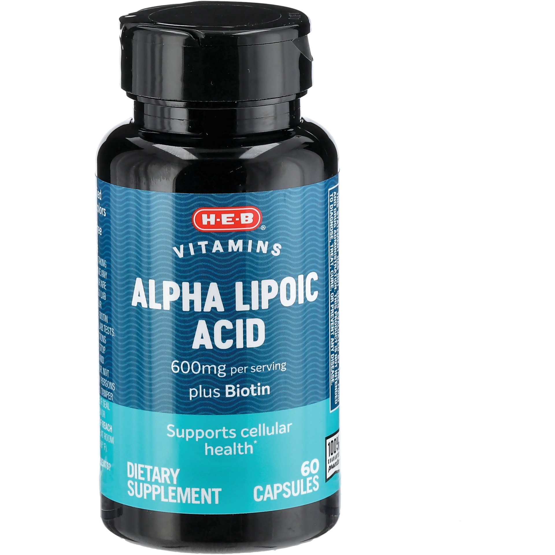 slide 1 of 1, H-E-B Alpha Lipoic Acid 600 mg Capsules, 60 ct