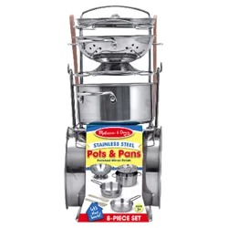 Melissa & Doug Let's Play House Stainless Steel Pots And Pans Playset