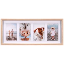 Malden Collage Frame Horizontal Wood Natural 4 Opening 4x6