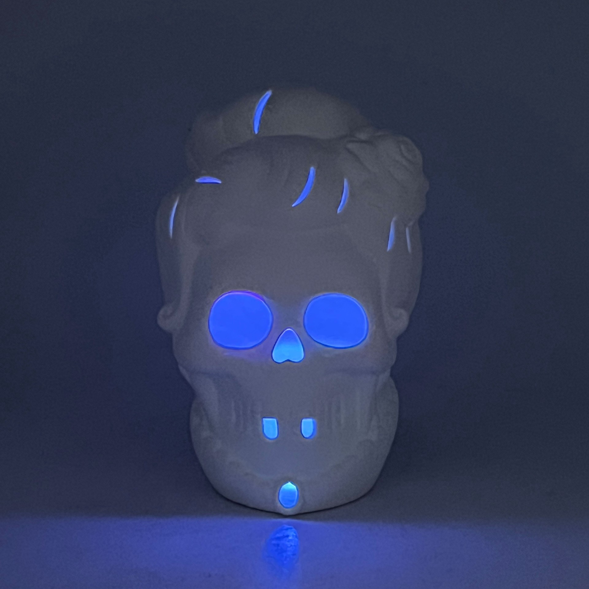 slide 5 of 8, 8" Diy Ceramic Led Fancy Updo Skull Decor By Make Market, 5.4 in x 5.7 in x 7.88 in