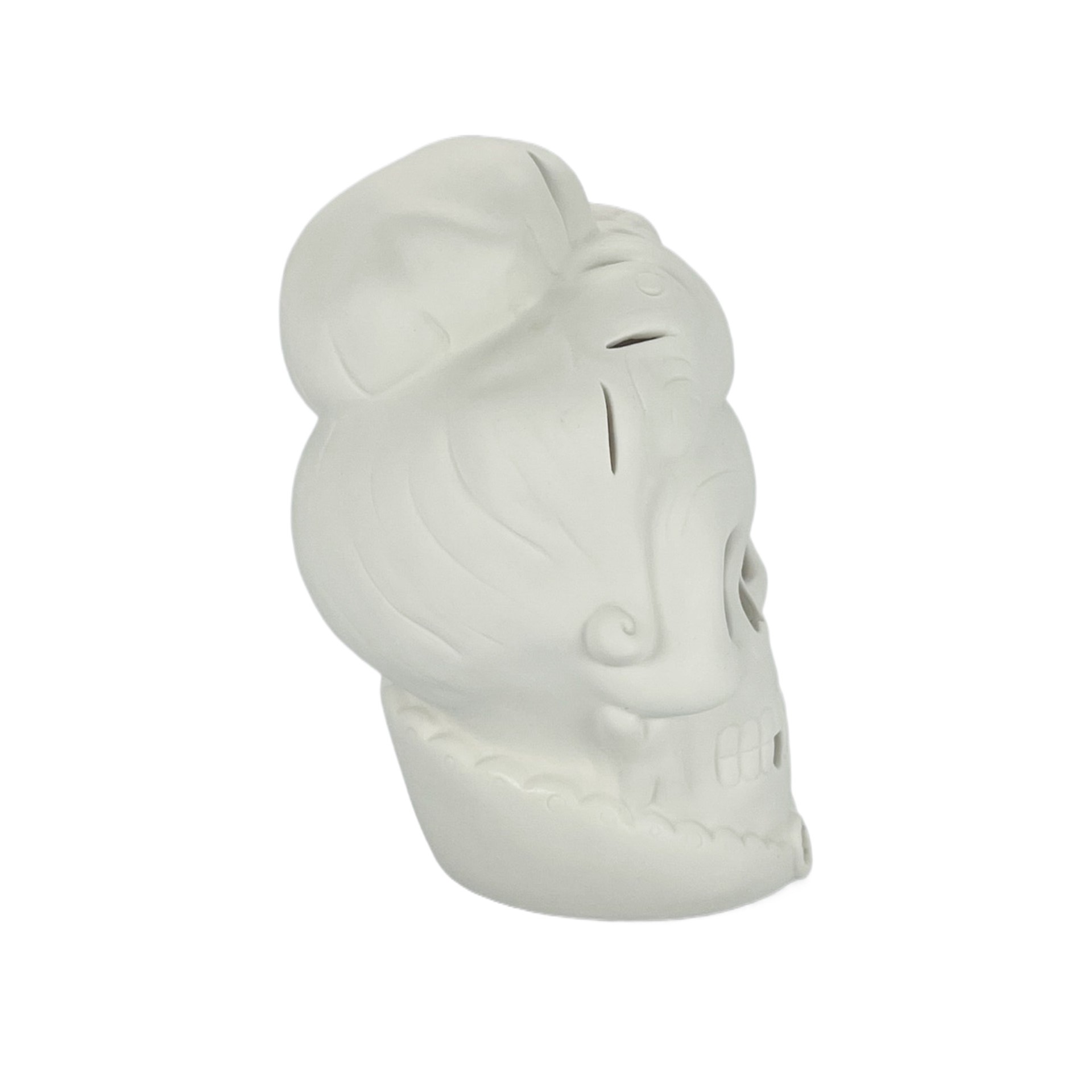 slide 7 of 8, 8" Diy Ceramic Led Fancy Updo Skull Decor By Make Market, 5.4 in x 5.7 in x 7.88 in