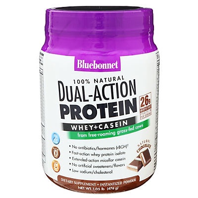 slide 1 of 1, Bluebonnet Nutrition Dual Actionprotein Chocolate Powder, 16 ct