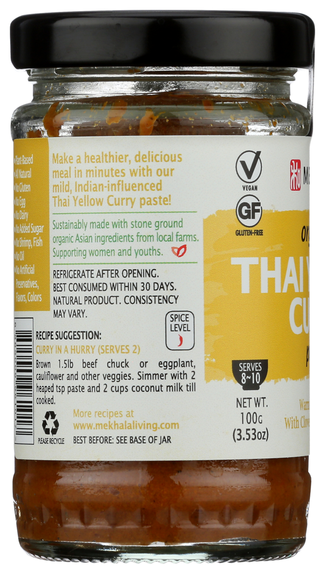 slide 2 of 5, Mekhala Organic Thai Yellow Curry Paste, 3.53 oz
