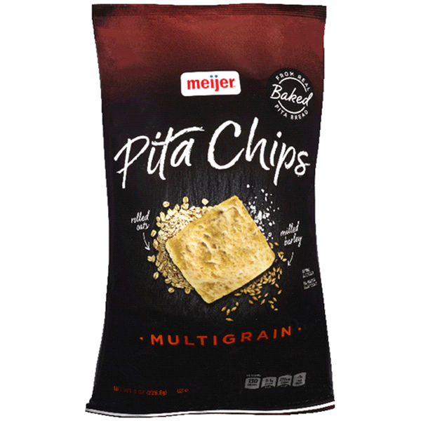 slide 1 of 1, Meijer Baked Multigrain Pita Chips, 8 oz