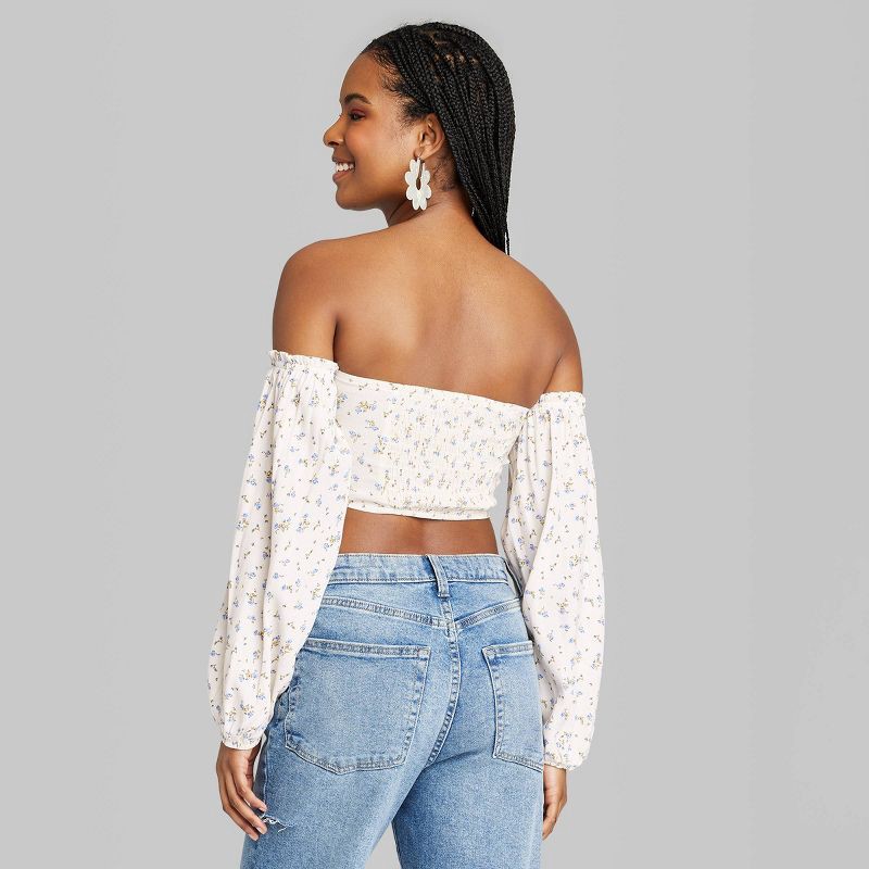 Women's Balloon Long Sleeve Off The Shoulder Top - Wild Fable