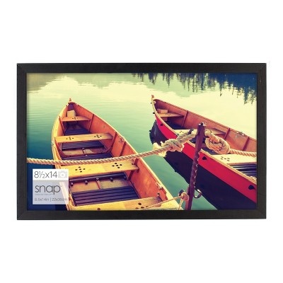 slide 1 of 1, Pinnacle Snap Wooden Picture Frame Black, 8.5 in x 14 in